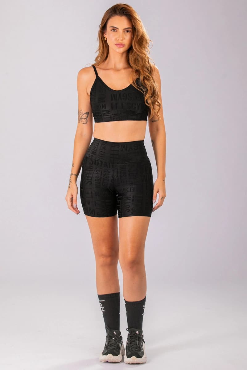Shorts Velvet Name Preto